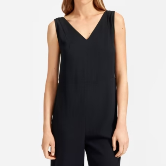 Everlane Black Japanese GoWeave Essential Jumpsuit sz 2 - Picture 2 of 7